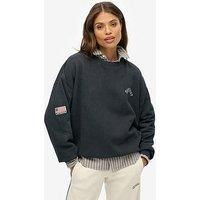 Superdry Athletic Relaxed Printed Crew - Eclipse Navy