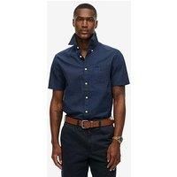 Superdry City Cotton Linen Short Sleeve Shirt L Blue