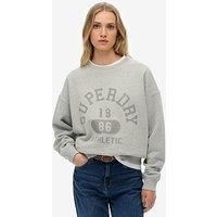 Superdry Athletic Essentials Relaxed Crew Sweatshirt -Grey Marl