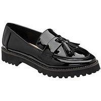 Ravel Tavis Chunky Patent Loafer - Black