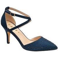 Ravel Rainsville Womens Heeled Sandals 5 UK Navy Satin