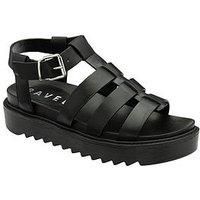 Ravel Oakley Gladiator Flatform Wedged Sandals - Black