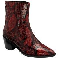 Ravel Women's 'Langton' Snake-Print Leather Ankle Boots in Red | Size: 6