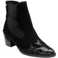 Black Suede & Patent 'Esk' Ankle Boots
