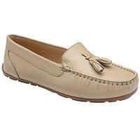 Ravel Bute Loafers - Beige Leather