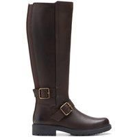 LADIES CLARKS LEATHER ZIP BUCKLE DETAIL KNEE HIGH BOOTS ORINOCO 2 TALL SIZE