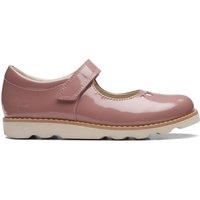 Clarks Crown Jane Kid Leather Shoes in Extra Wide Fit Size 8½ Pink