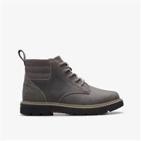 Clarks Lorcam Trail Older Leather Boots In Dark Grey Size 1