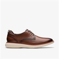 Clarks Brantin Plain Leather Shoes in Dark Tan Size 7