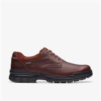 Clarks Rockie Walk Gore-Tex Leather Shoes In Dark Tan Standard Fit Size 6