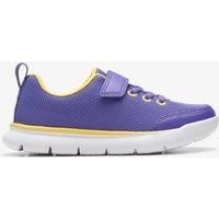 Clarks Hoop Run Kid Textile Trainers in Purple Wide Fit Size 2.5
