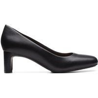 Clarks Kyndall Iris Leather Shoes in Black Standard Fit Size 4