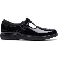 Clarks Jazzy Tap Kid Patent Shoes in Black Patent Narrow Fit Size 2½