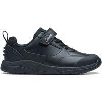 Clarks School Steggystride K Sneaker, Black (Black Leather), 10 UK Child