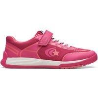 Clarks CICA Star Flex Youth Textile Trainers in Standard Fit Size 4.5 Pink