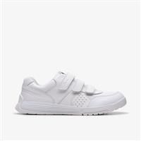 Clarks CICA Star Orb Youth Leather Trainers in White Standard Fit Size 4.5