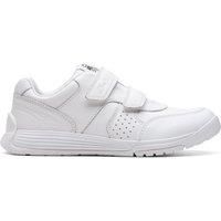 Clarks CICA Star Orb Kid Leather Trainers in White Standard Fit Size 2½