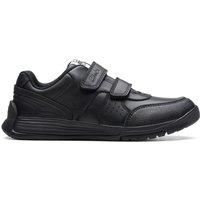 Clarks CICA Star Orb Kid Leather Trainers in Black Wide Fit Size 12.5