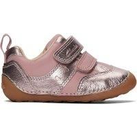 Clarks Tiny Sky Toddler Leather Shoes in Dusty Pink Standard Fit Size 3