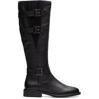 Clarks Cologne Up Leather Boots In Black Standard Fit Size 3