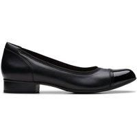 Clarks Womens Krystine May Black Leather Ballet Pumps,Slip Ons