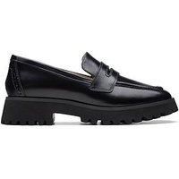 Clarks Stayso Edge Leather Shoes in Black Standard Fit Size 3