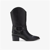 Clarks Morzine Rise Leather Boots In Black Size 4