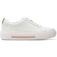 Clarks Hollyhock Walk Leather Metallic Lace Up Trainers - Off White