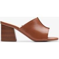 Clarks Siara65 Band Leather Front Heeld Mules - Tan