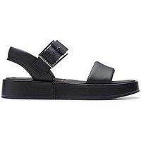 Clarks Women/'s Alda Strap Sandal, Black Leather, 4 UK