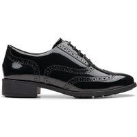 Clarks Havisham Oak Leather Shoes in Black Patent Size 3.5