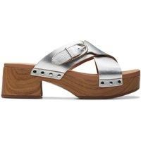 Clarks Sivanne Walk Leather Sandals In Metallic Standard Fit Size 4