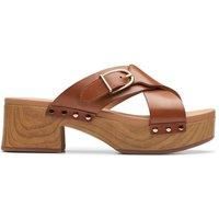 Clarks Sivanne Walk Leather Sandals In Tan Standard Fit Size 5