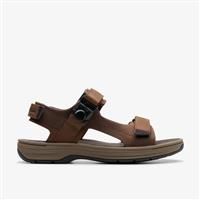 Clarks Saltway Trail Leather Sandals In Dark Brown Standard Fit Size 6