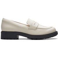 Clarks Orinoco 2 Penny Leather Shoes in Ivory Standard Fit Size 4