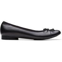 Clarks Women/'s Loreleigh Rae Ballet Flat, Black Leather, 4 UK
