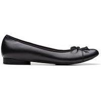 Clarks Women/'s Loreleigh Rae Ballet Flat, Black Leather, 6 UK
