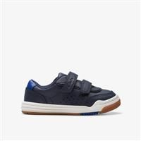 Clarks Urban Solo T Leather Trainers In Navy Standard Fit Size 4