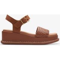 Clarks Kimmei Bay Leather/Synthetic Sandals In Tan Standard Fit Size 3