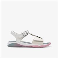 Clarks Osian Charm K. Leather Sandals in White Standard Fit Size 1