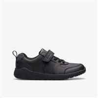 Clarks Daze Bright K Leather Shoes in Black Standard Fit Size 1