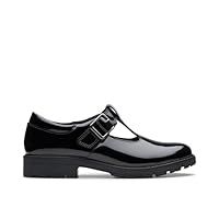 Clarks Loxham Bar Youth Patent Shoes in Black Patent Size 4