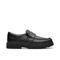 Clarks Boys 261783247 Oxford Flat, Black Leather, 6 UK