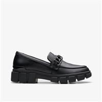 Clarks Evyn Walk Y. Leather Shoes in Black Standard Fit Size 5