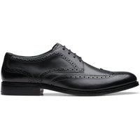 Clarks Craftjames Tip Leather Shoes in Black Standard Fit Size 8