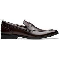 Clarks Brandon Step Loafer Leather Shoes in Dark Brown Size 11