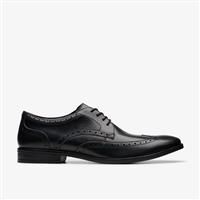 Clarks Brandon Limit Leather Shoes in Black Standard Fit Size 6