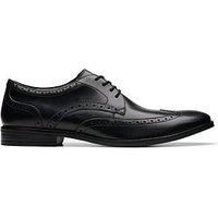 Clarks Brandon Limit Leather Shoes in Black Standard Fit Size 11