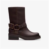 Clarks Rebelle Up Leather Boots In Walnut Size 3