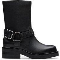 Clarks Women's Rebelle Up Leather Biker Boots - UK 3